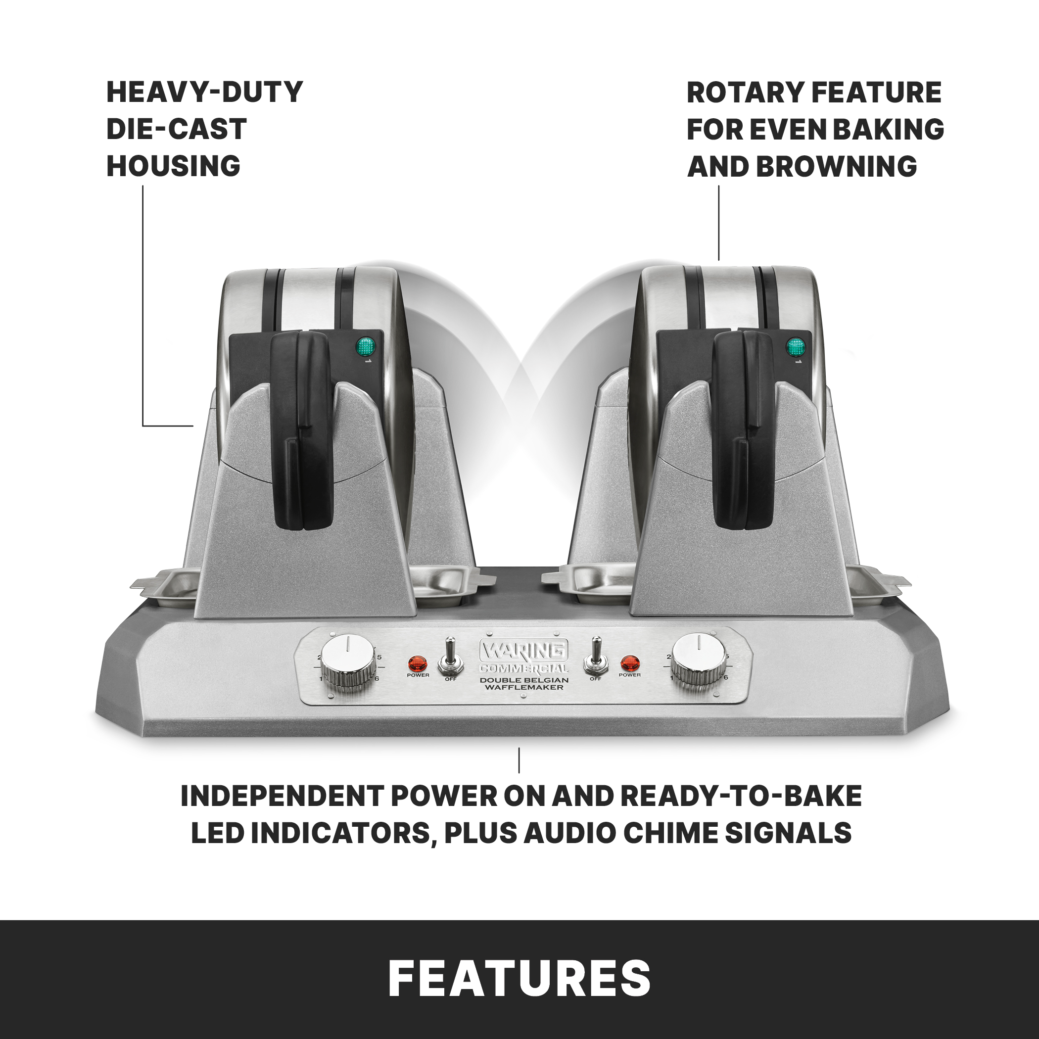Side-by-Side Double Belgian Waffle Maker